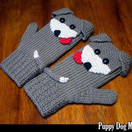 Puppy Dog Mittens for the Family Kn..