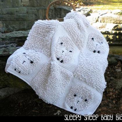 Sleepy Sheep Baby Blanket Crochet P..