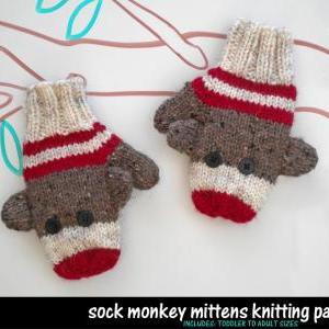 Sock Monkey Mittens Knitting Patter..