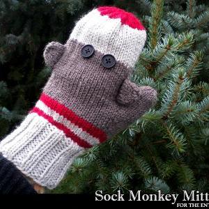Sock Monkey Mittens Knitting Patter..