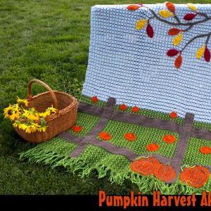 Pumpkin Harvest Afghan Crochet Patt..