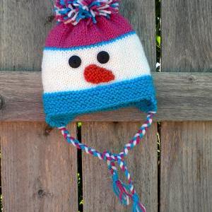 Knitting Snowman Hat with Earflaps ..