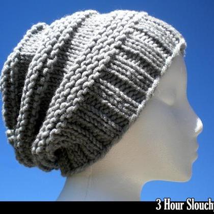 3 Hour Slouchy Hat Knitting Pattern