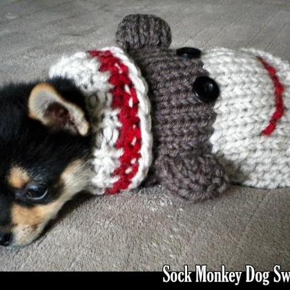 Sock Monkey Dog Sweater Knitting Pa..