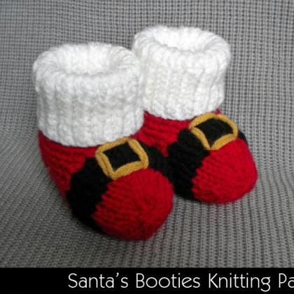 Santa S Baby Booties Knitting Pattern