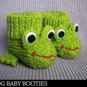 Frog Baby Booties Knitting Pattern
