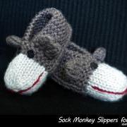 Sock Monkey Slippers for Kids Knitting Pattern