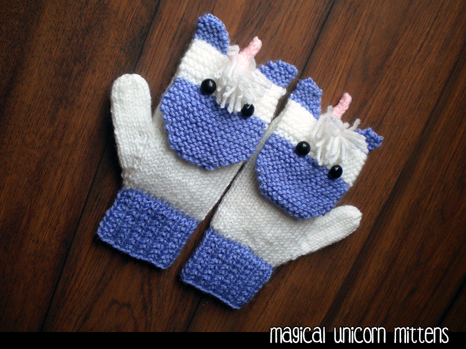 Magical Unicorn Mittens for the Family Knitting Pattern