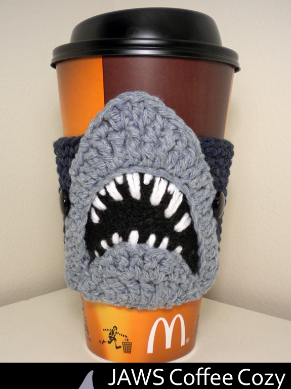 Jaws Coffee Cozy Crochet Pattern
