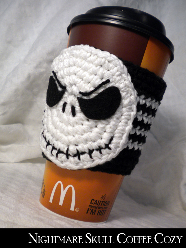 Night Skulls Coffee Cozy Pattern
