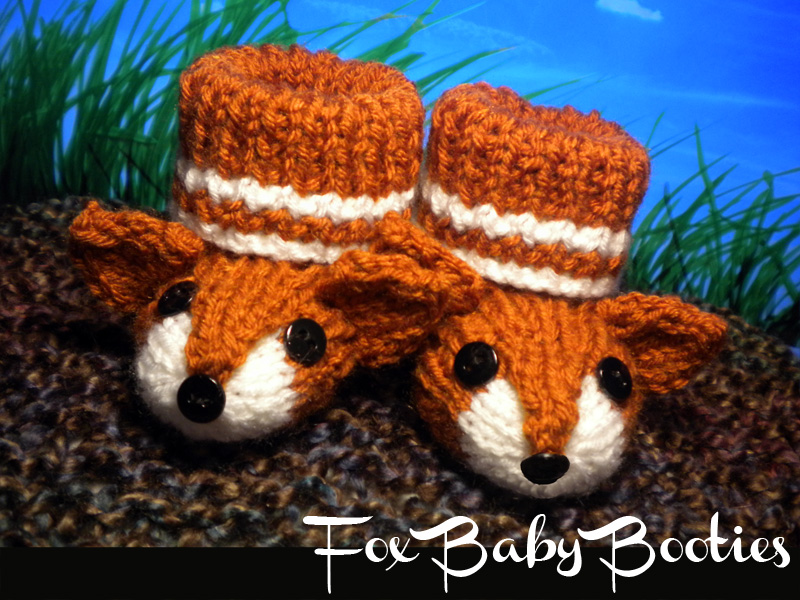 Fox Baby Booties Knitting Pattern