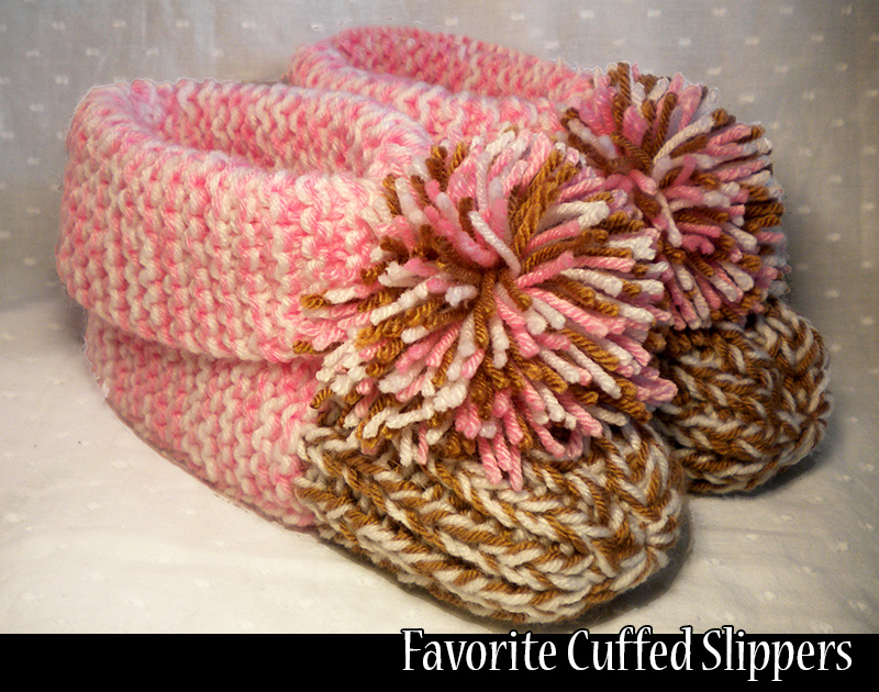 Favorite Cuffed Slippers for the Family Knitting Pattern