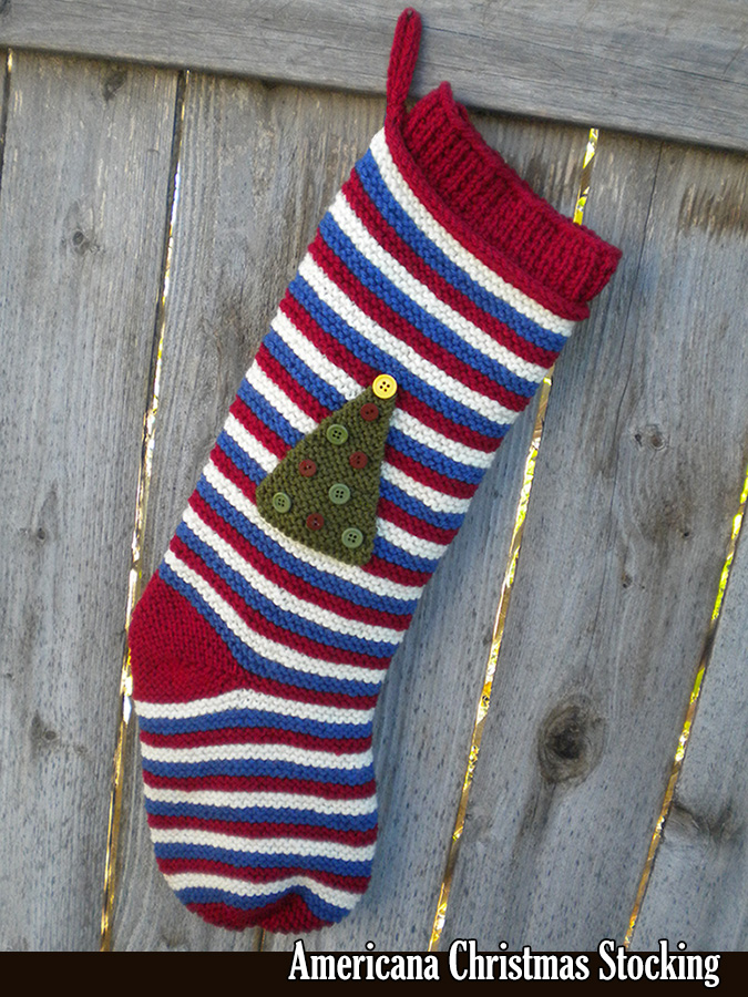 Americana Christmas Stocking Knitting Pattern