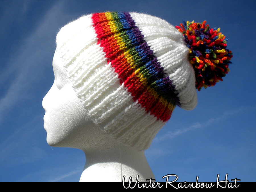 Winter Rainbow Hat Knitting Pattern