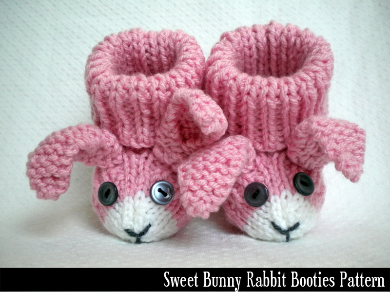 Bunny Rabbit Baby Booties Knitting Pattern