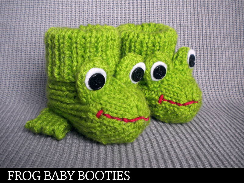 Frog Baby Booties Knitting Pattern on Luulla