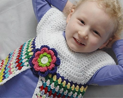 Pretty Posy Vest for Girls Crochet Pattern