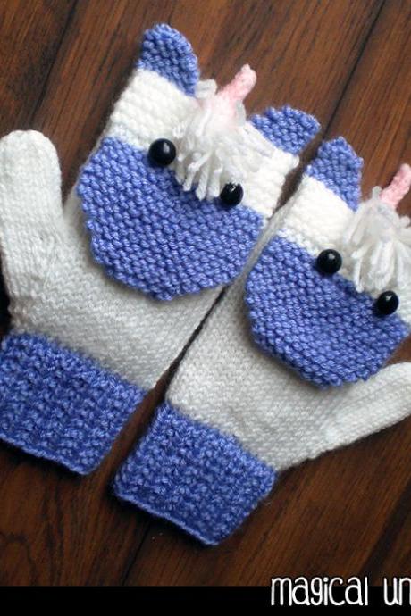 Magical Unicorn Mittens for the Family Knitting Pattern