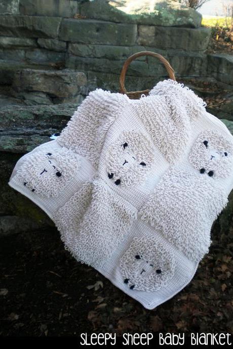 Sleepy Sheep Baby Blanket Crochet Pattern