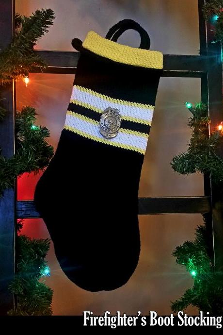 Firefighters Boot Stocking Knitting Pattern