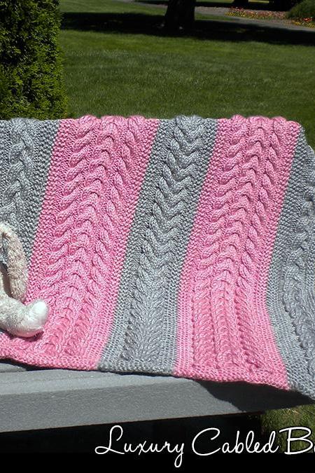 Luxury Cabled Baby Blanket Knitting Pattern